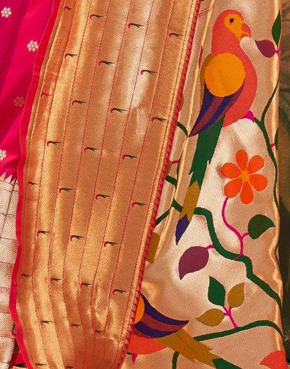 Rani Pink Paithani Silk Woven Saree