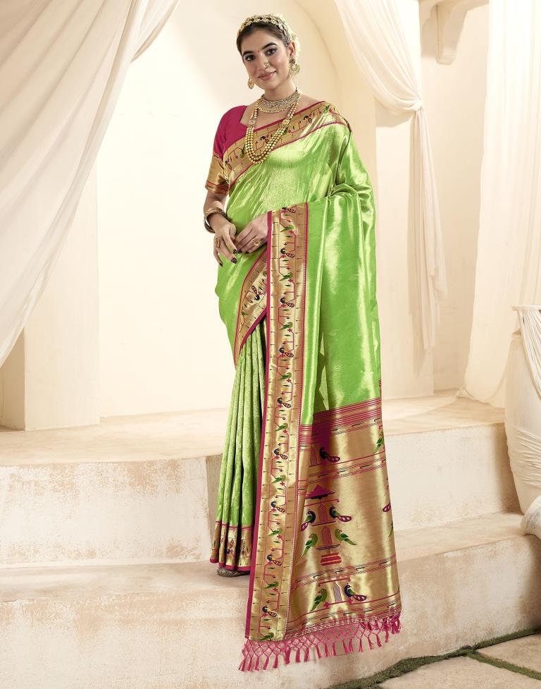 Green Silk Woven Saree