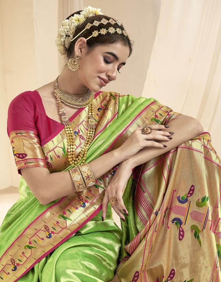 Green Silk Woven Saree