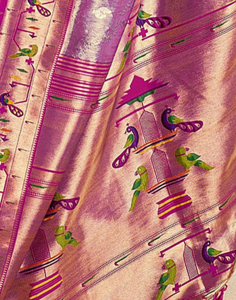 Voilet Silk Woven Saree