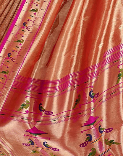 Orange Silk Woven Saree