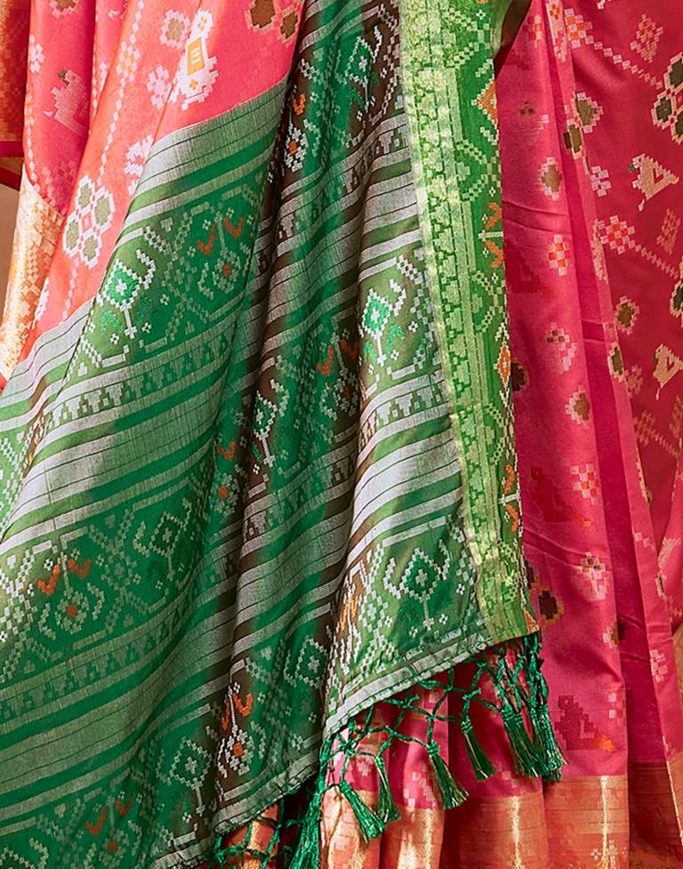 Punch Pink Silk Woven Saree