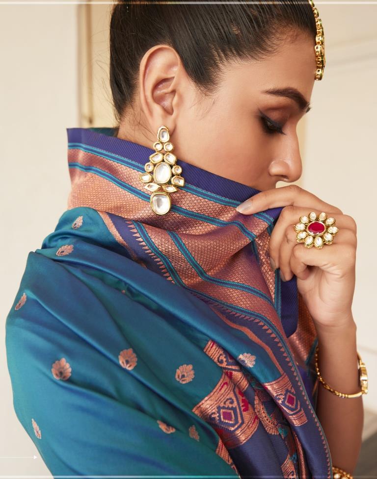 Blue Silk Woven Saree