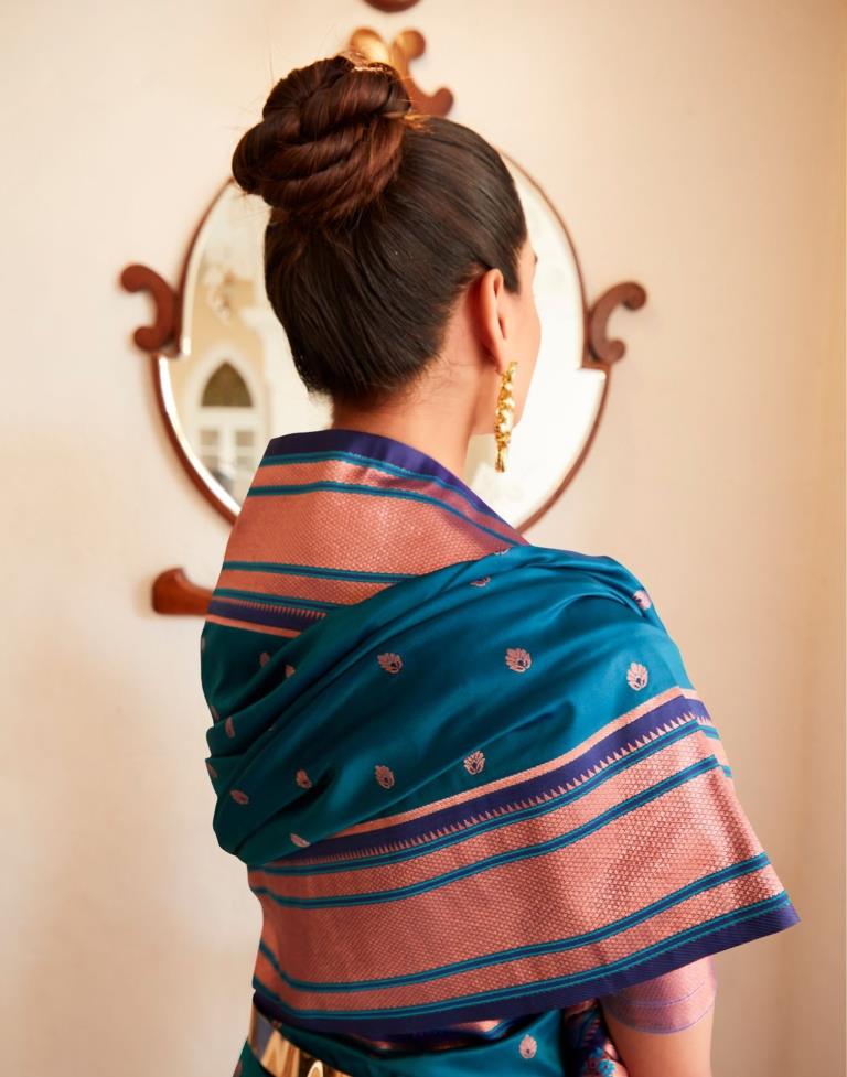 Blue Silk Woven Saree