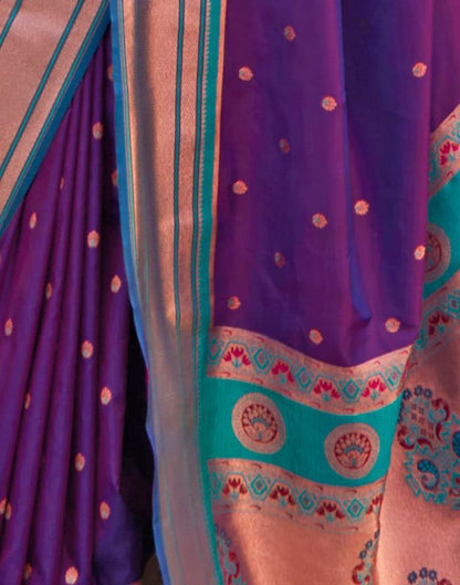 Purple Silk Woven Saree