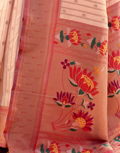 Pink Silk Plain Saree