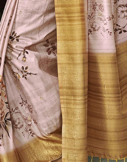 Light Peach Silk Woven Saree