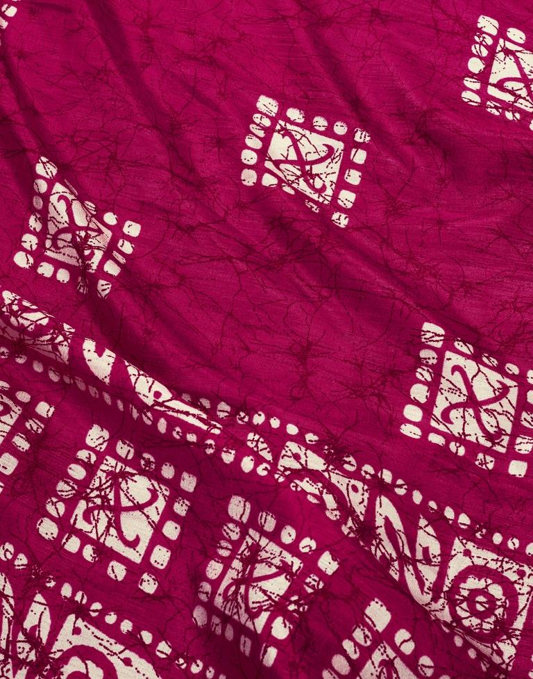 Pink Silk Printed Saree