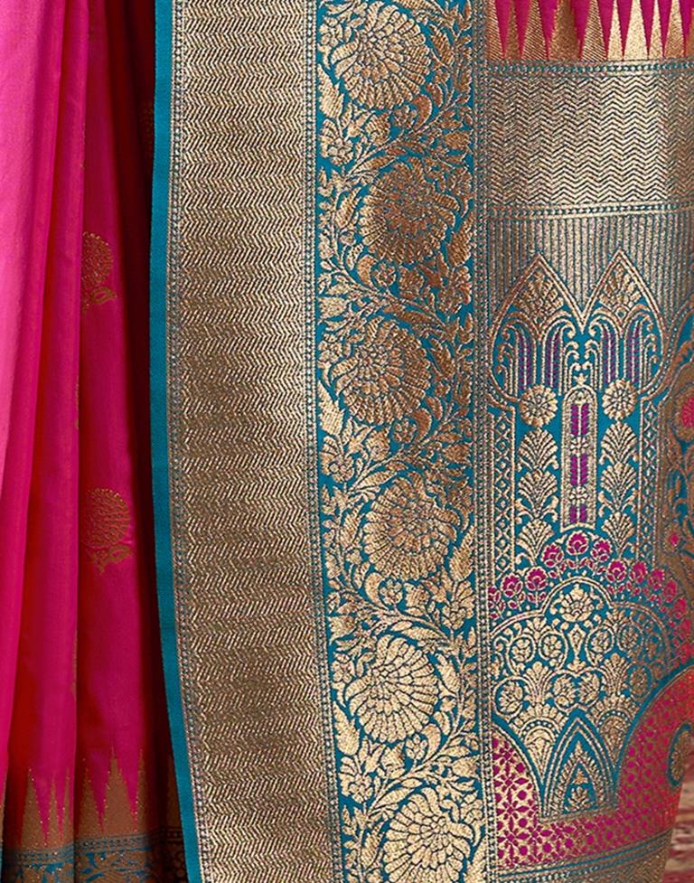 Rani Pink Silk Banarasi Saree