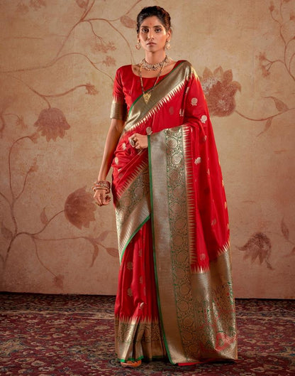 Red Silk Banarasi Saree