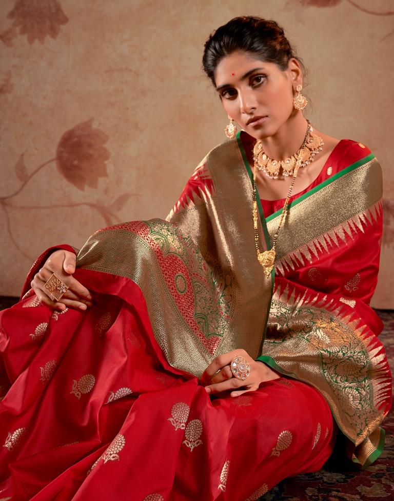 Red Silk Banarasi Saree