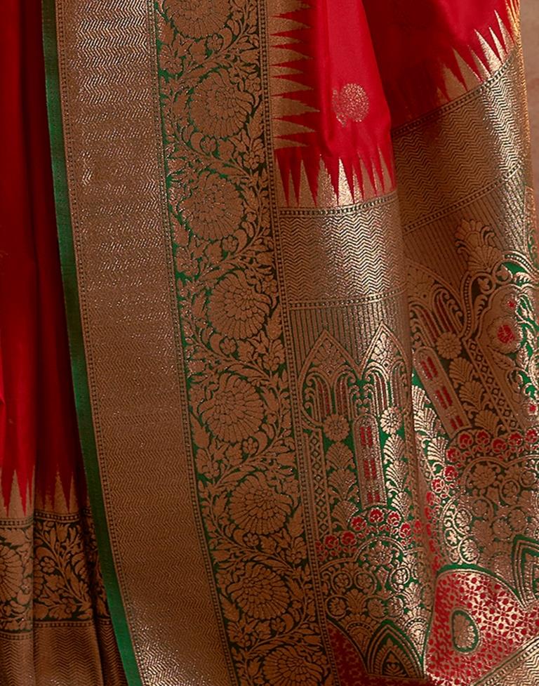 Red Silk Banarasi Saree