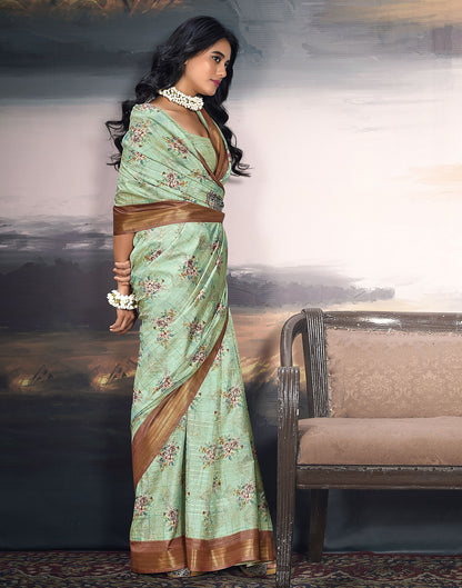 Multicoloured Silk Printed Saree