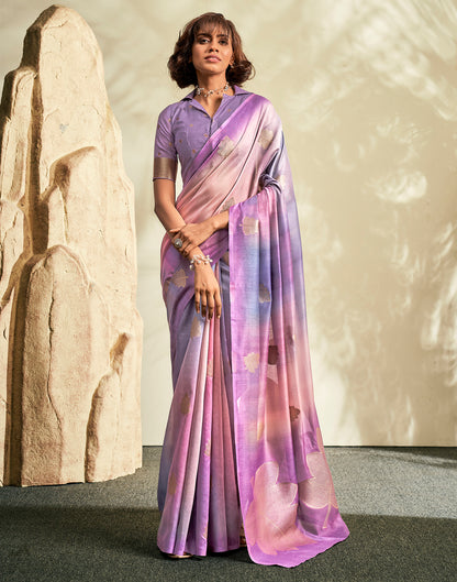 Lavender Cotton Weaving Saree