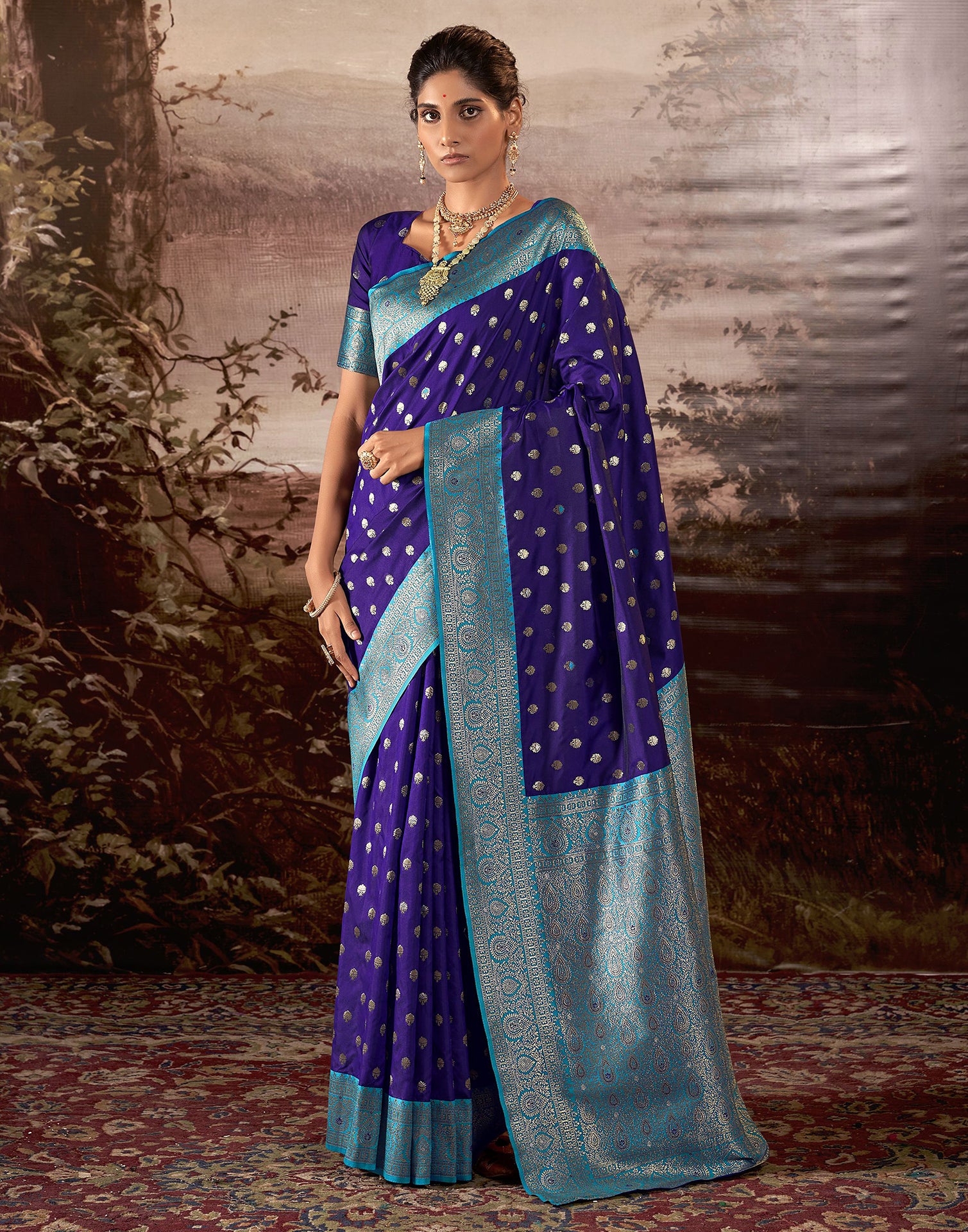 Violet Silk Weaving Saree