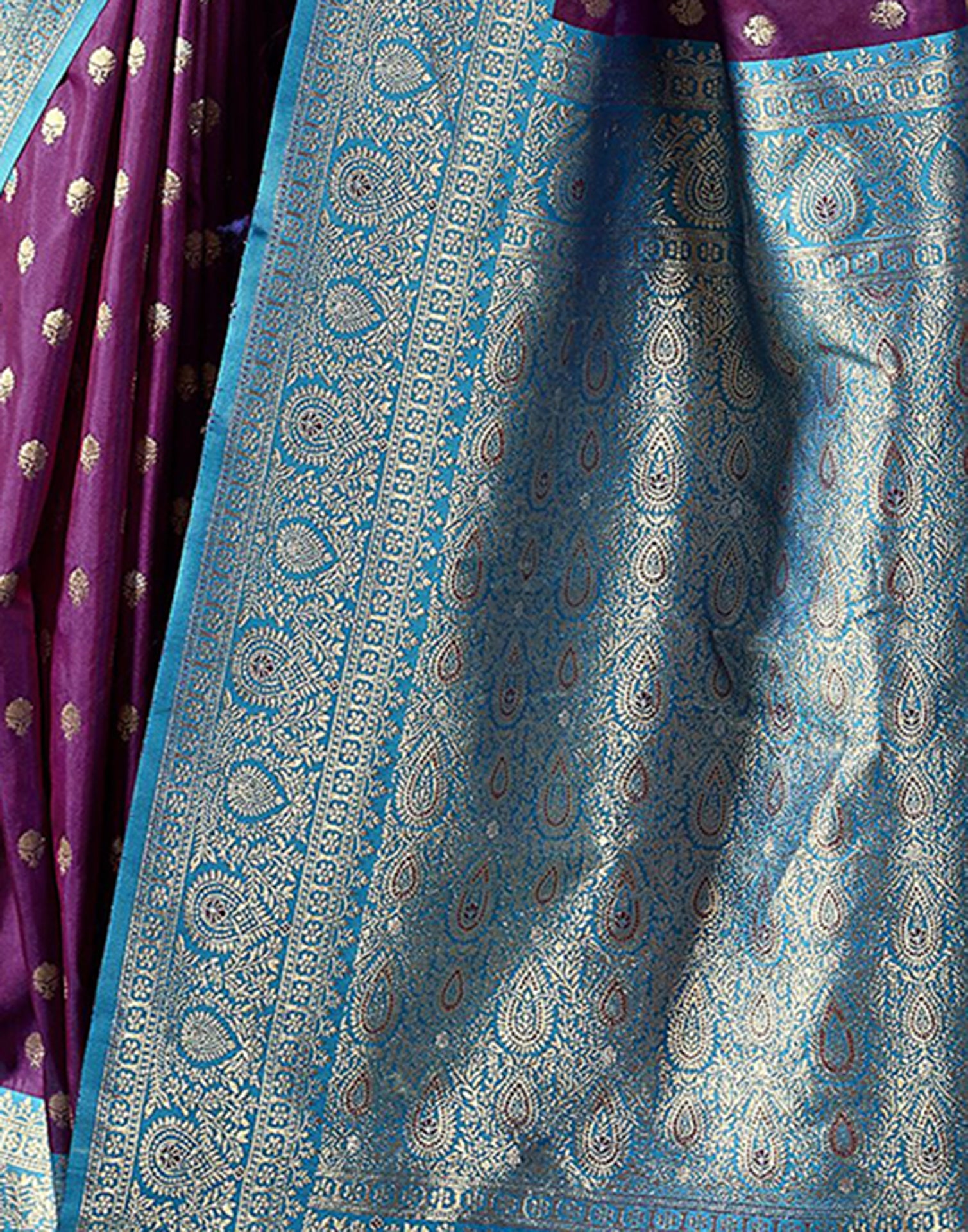 Purple  Silk Weaving Saree