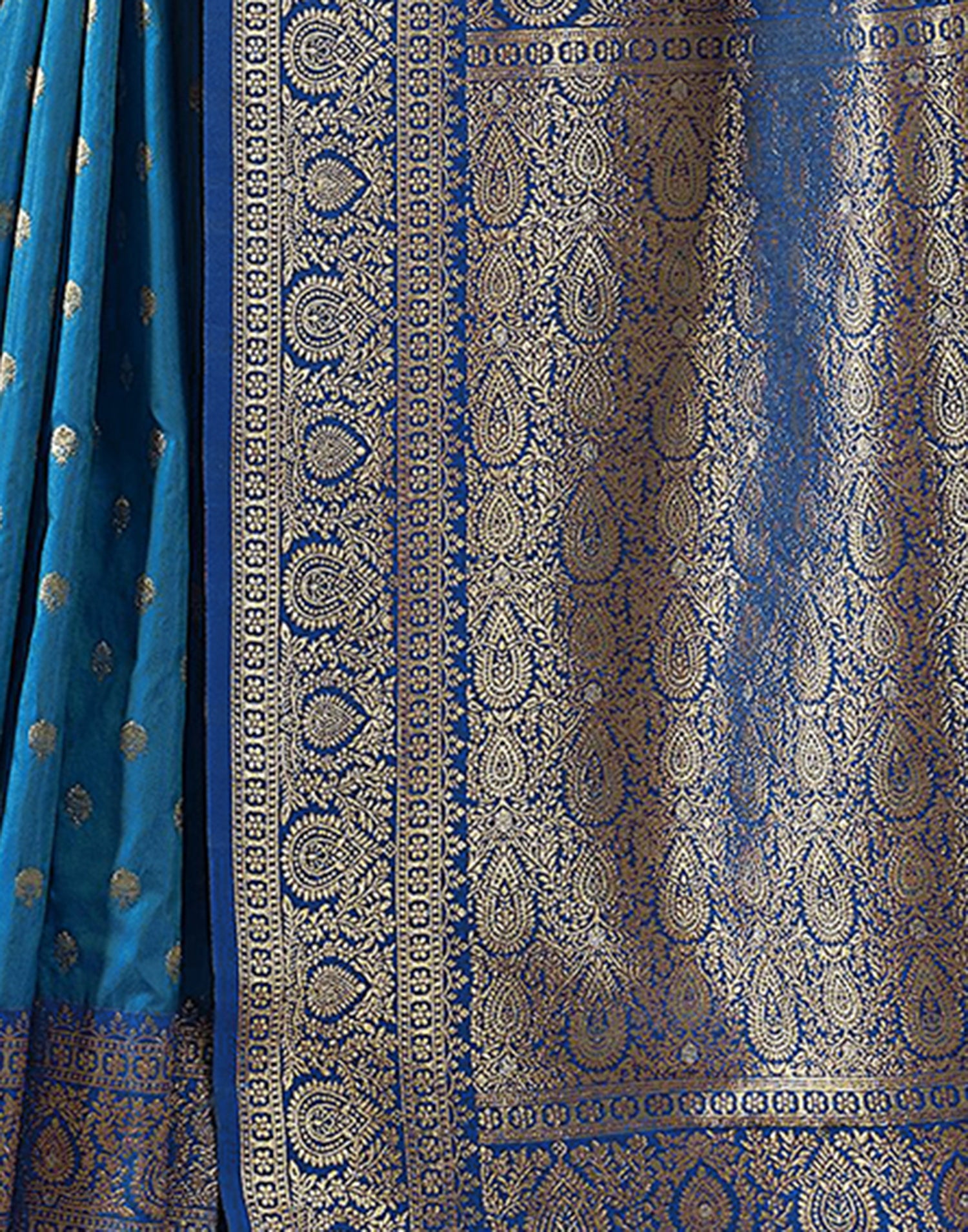 Peacock Blue Silk Weaving Saree