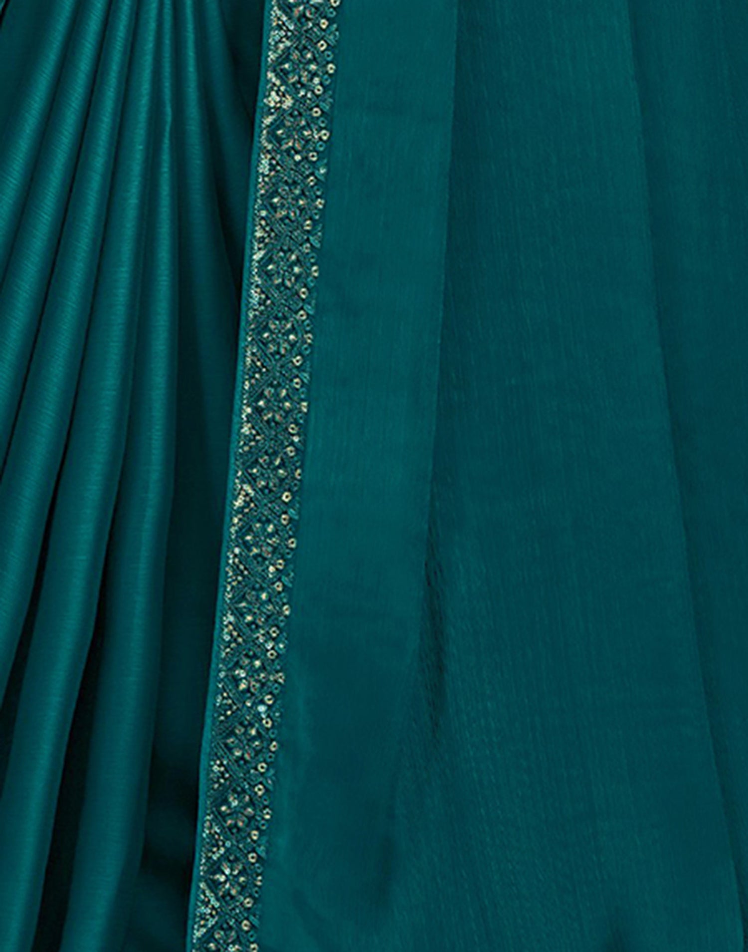 Rama Blue Satin Plain Saree