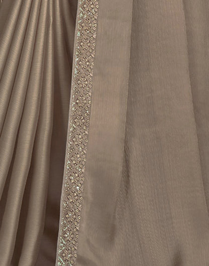 Grey Satin Plain Saree