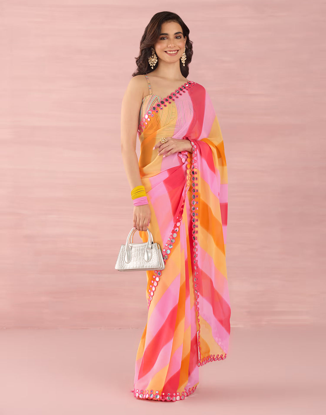 Multicoloured Georgette Printed Saree