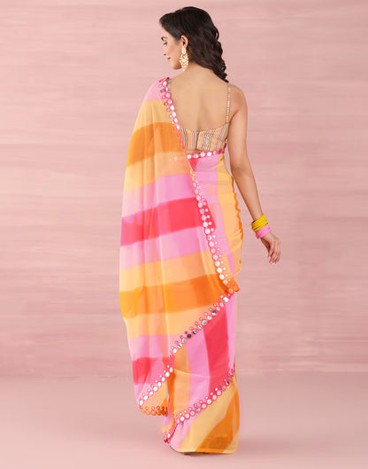 Multicoloured Georgette Printed Saree