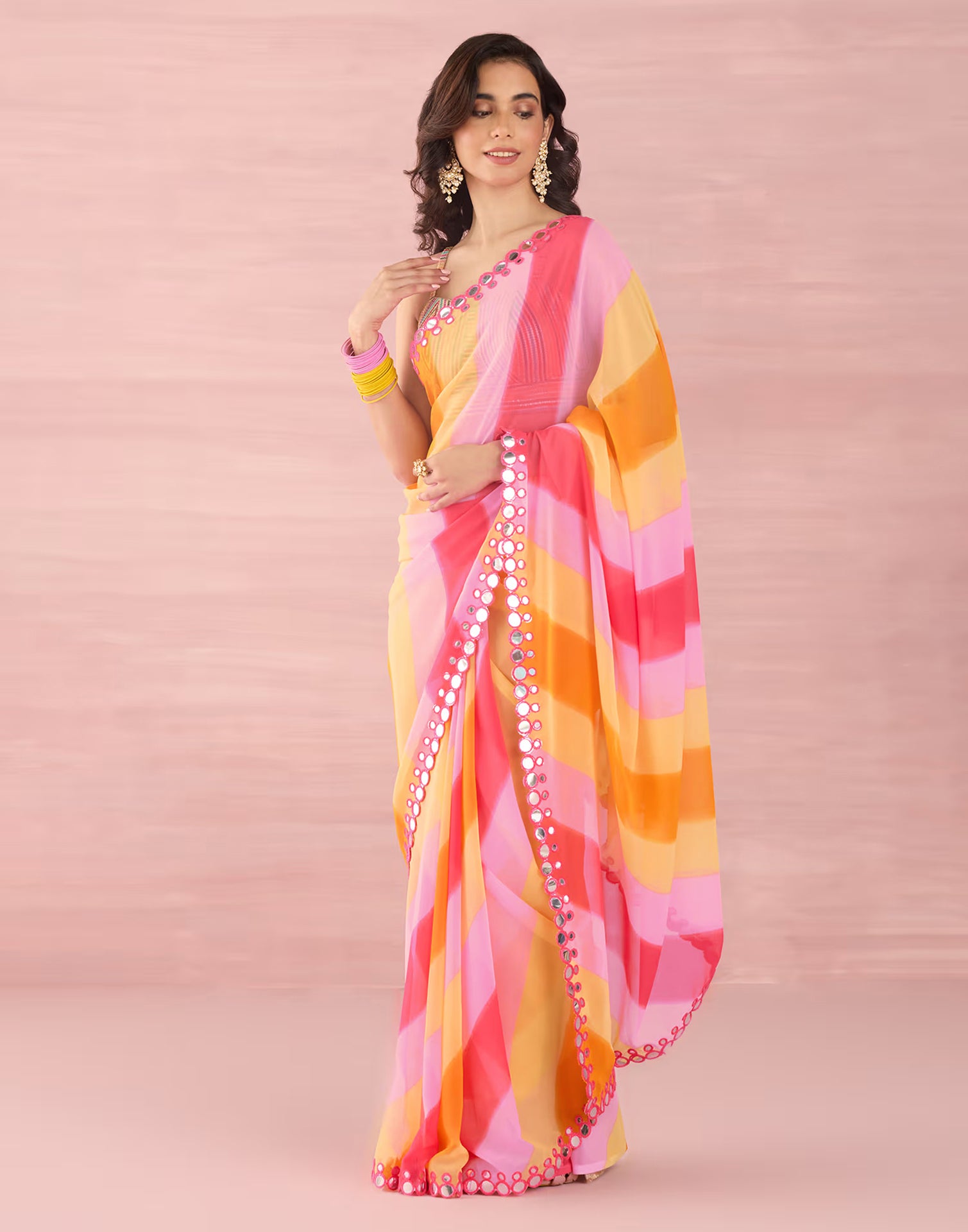 Multicoloured Georgette Printed Saree