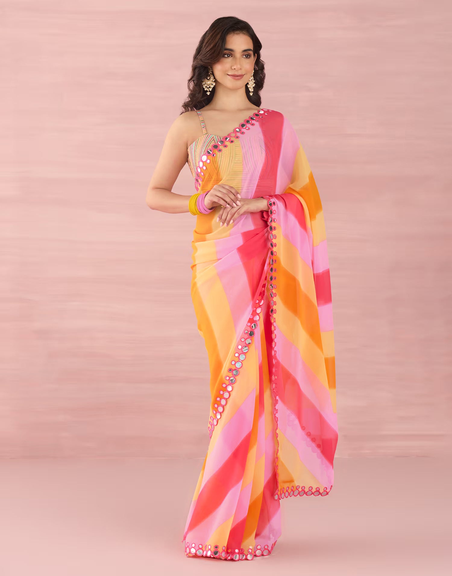 Multicoloured Georgette Printed Saree