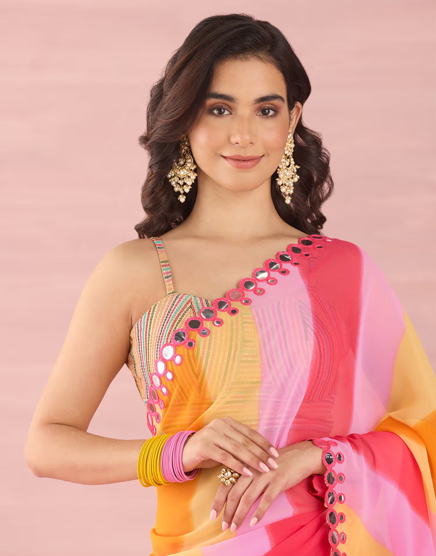 Multicoloured Georgette Printed Saree