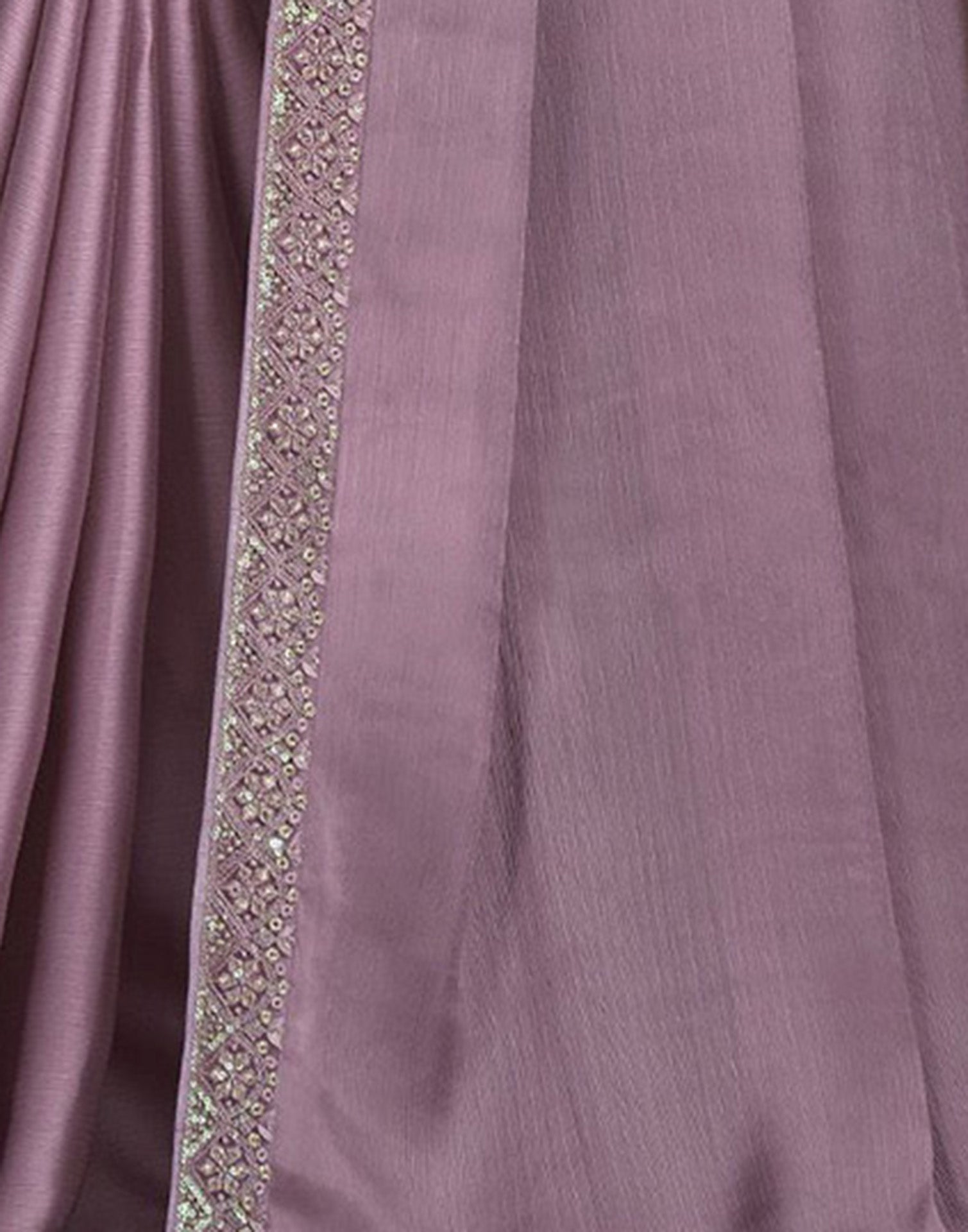 Light Purple Satin Plain Saree