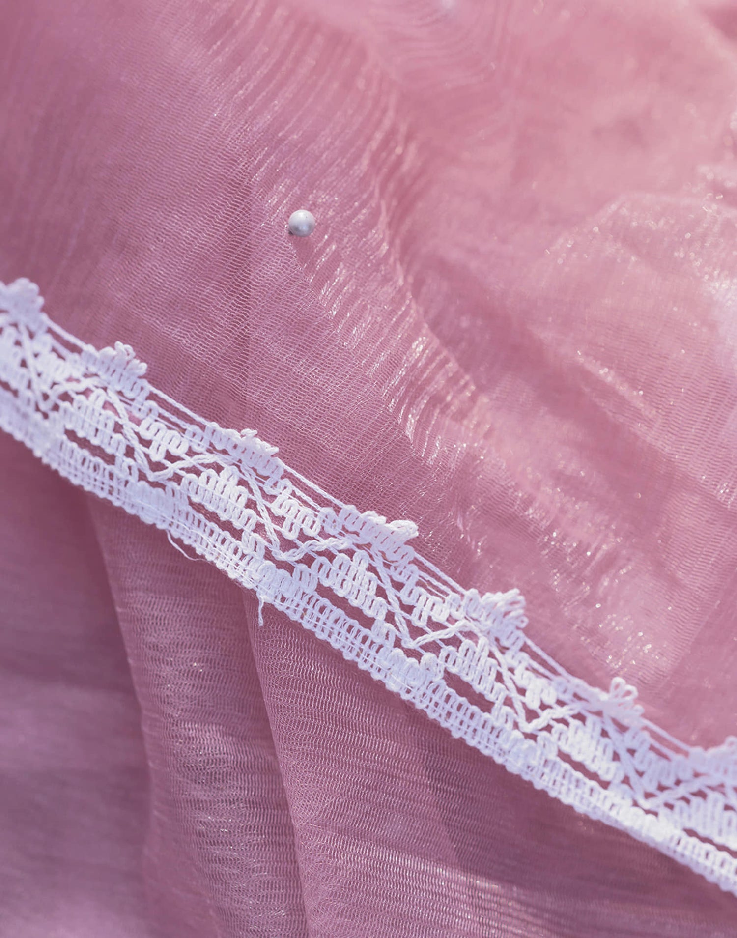 Pink Shimmer Dyed Embellished Saree