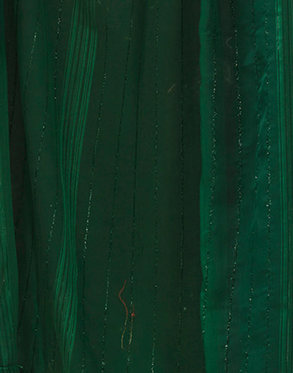 Bottle Green Georgette Plain Saree