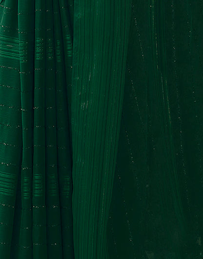 Dark Green Georgette Plain Saree