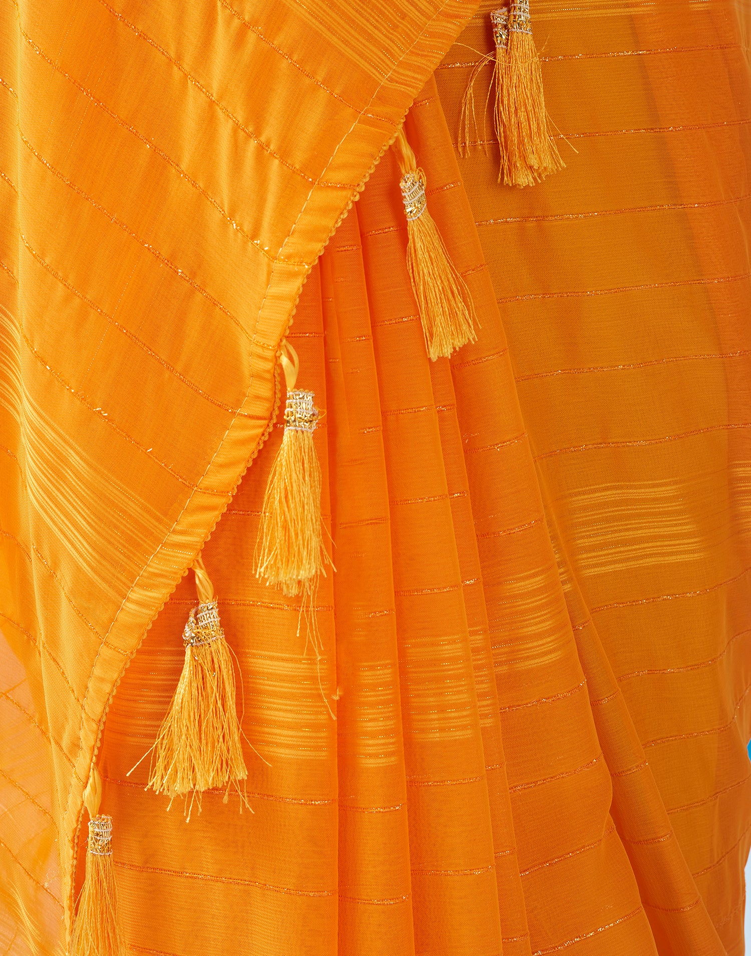 Turmeric Georgette Plain Saree