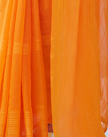 Turmeric Georgette Plain Saree