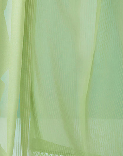 Pista Green Georgette Plain Saree