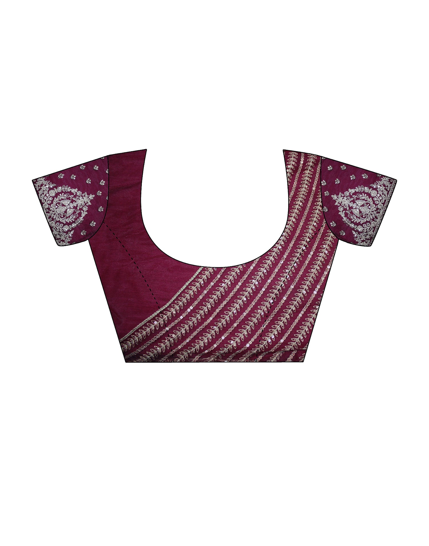 Wine Chiffon Plain Saree