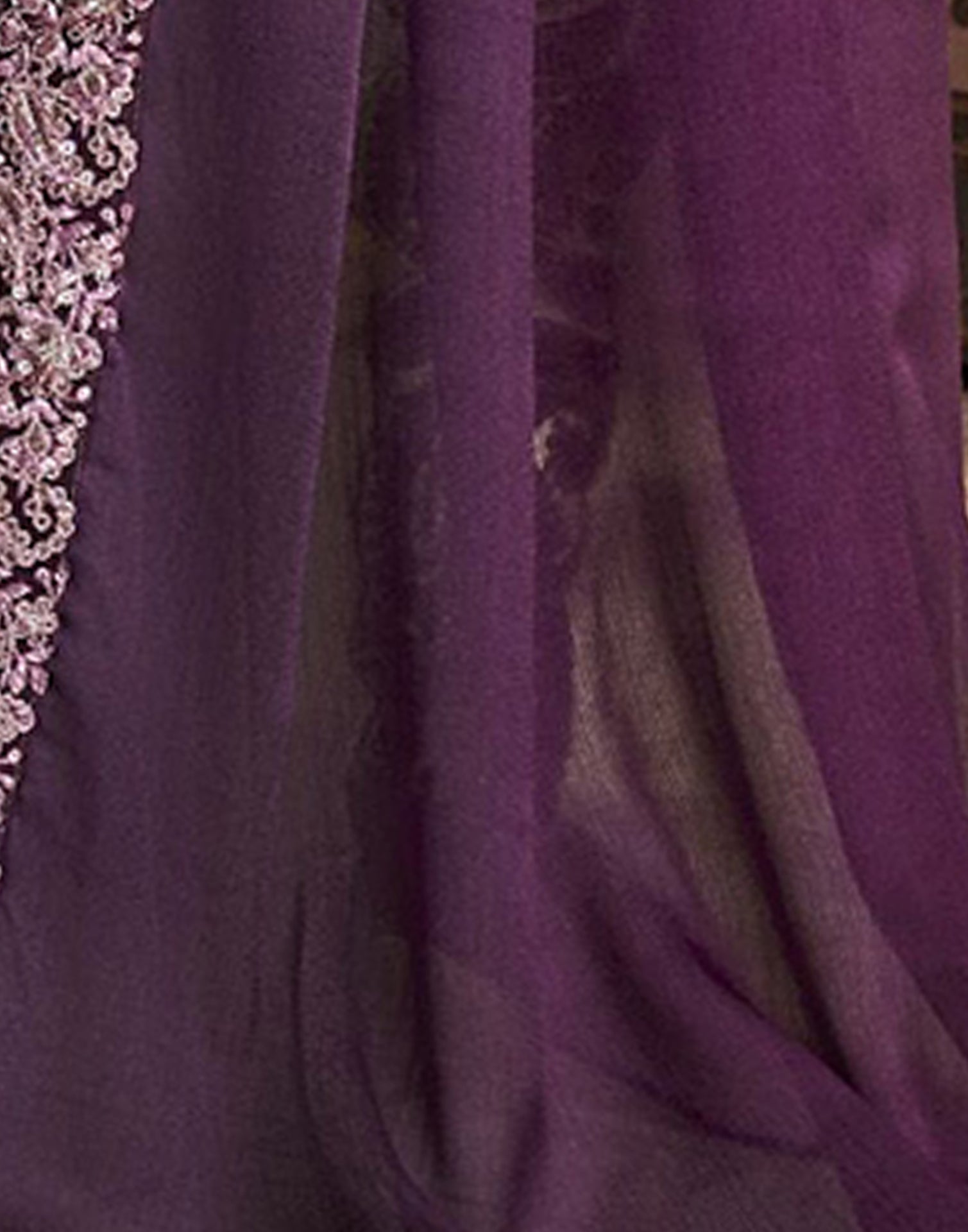 Dark Purple Chiffon Printed Saree