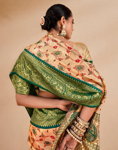 Gold (Beige) Silk Weaving Saree