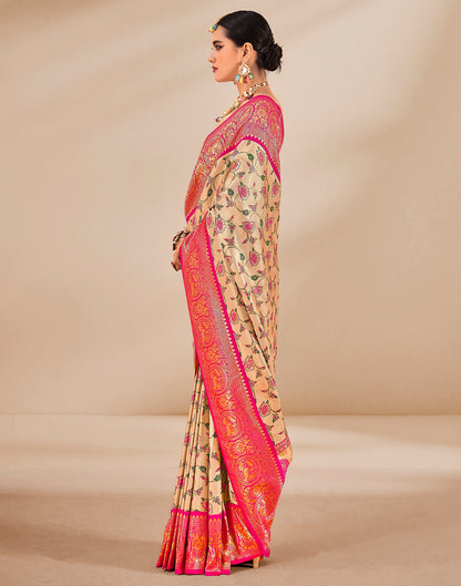 Gold (Beige) Silk Weaving Saree