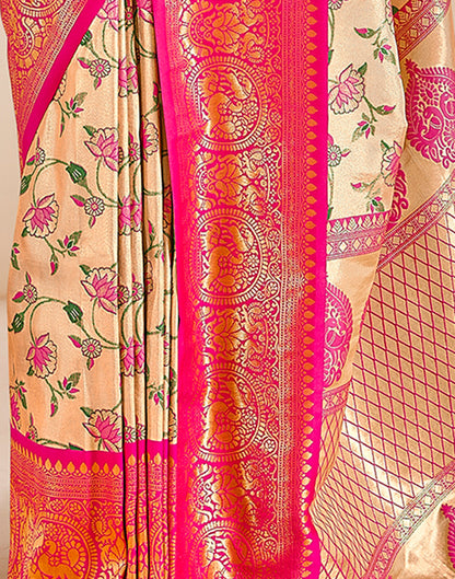 Gold (Beige) Silk Weaving Saree