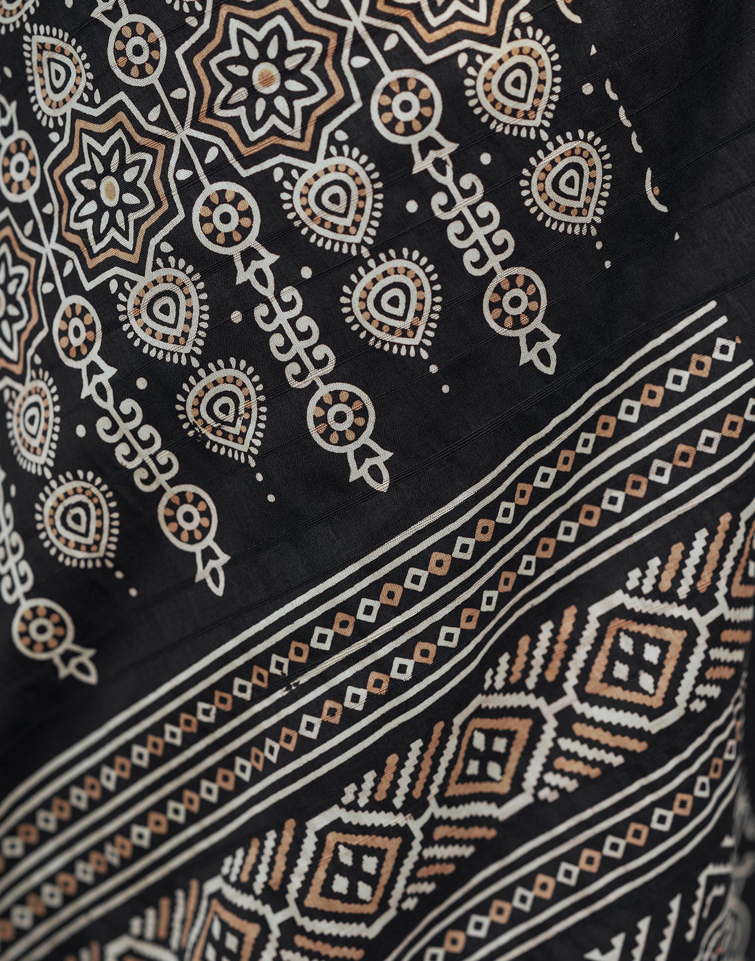 Black Silk Printed Saree