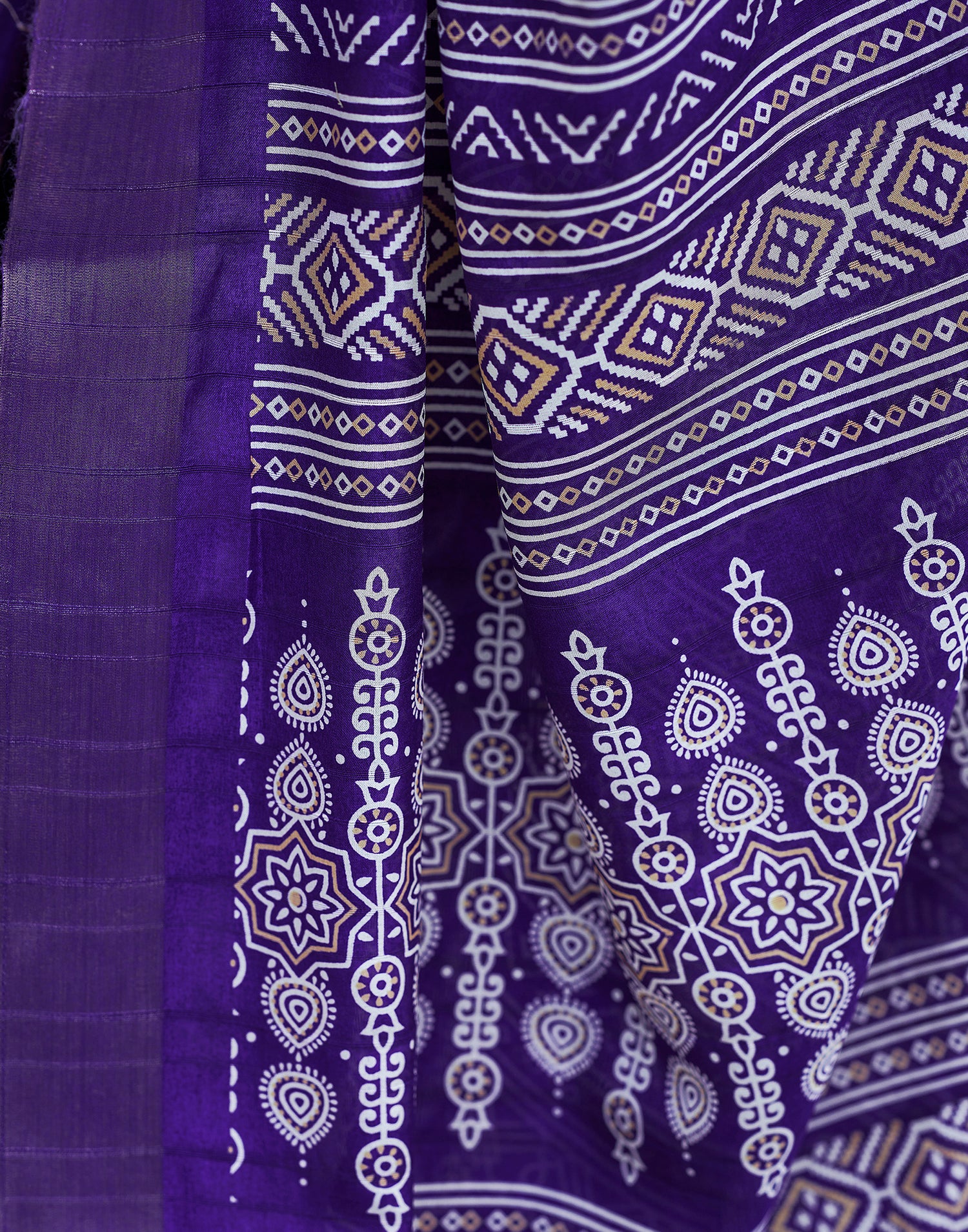 Violet Silk Printed Saree