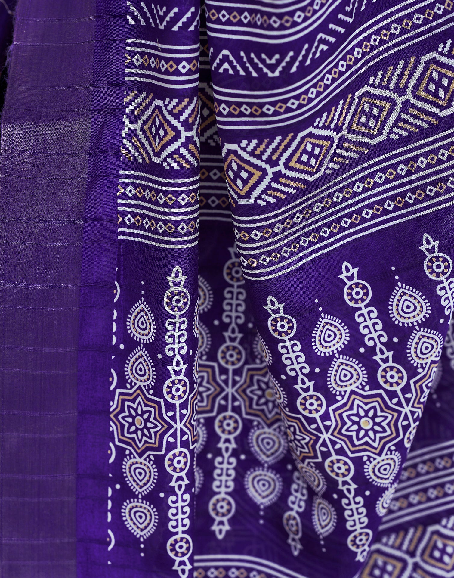 Violet Silk Printed Saree