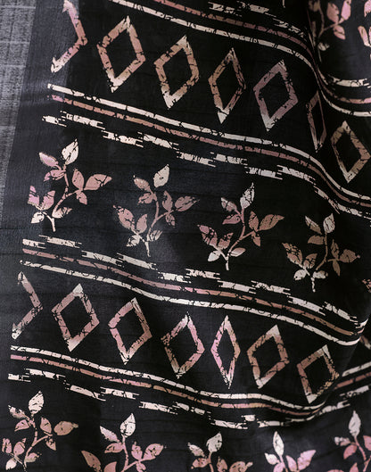 Black Silk Printed Saree