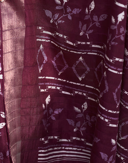 Deep Pink Silk Printed Saree