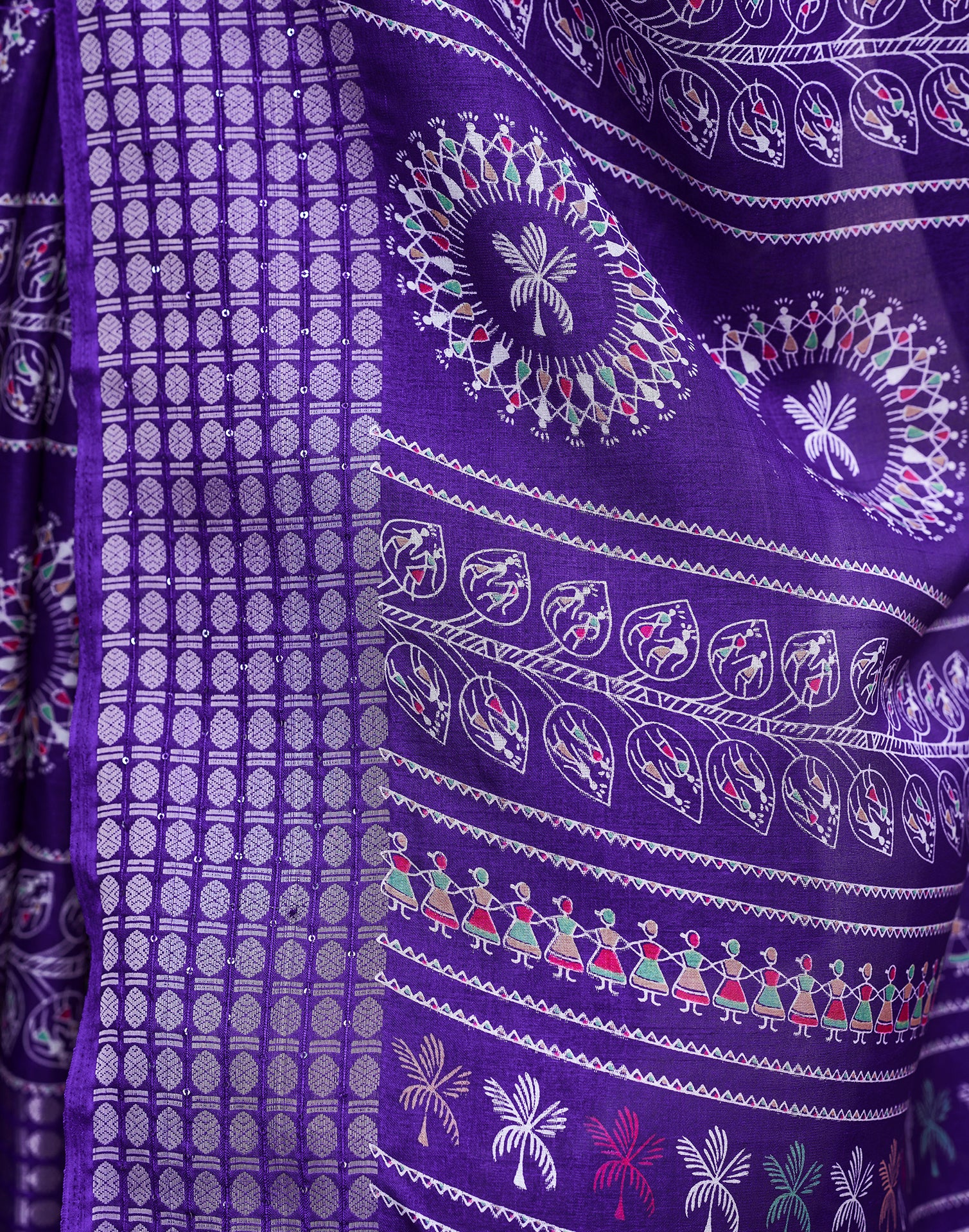 Violet Silk Printed Saree