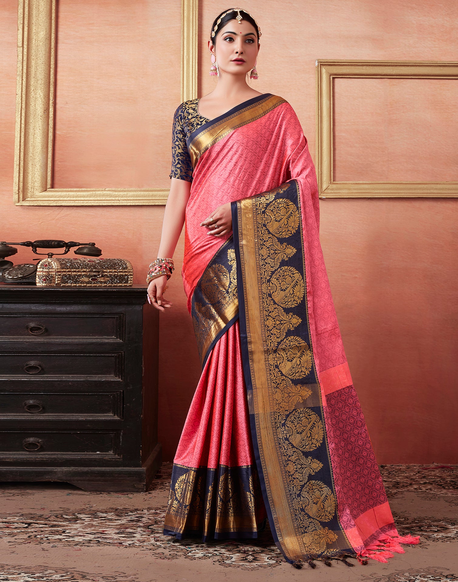 Pink Kanjivaram Silk Saree