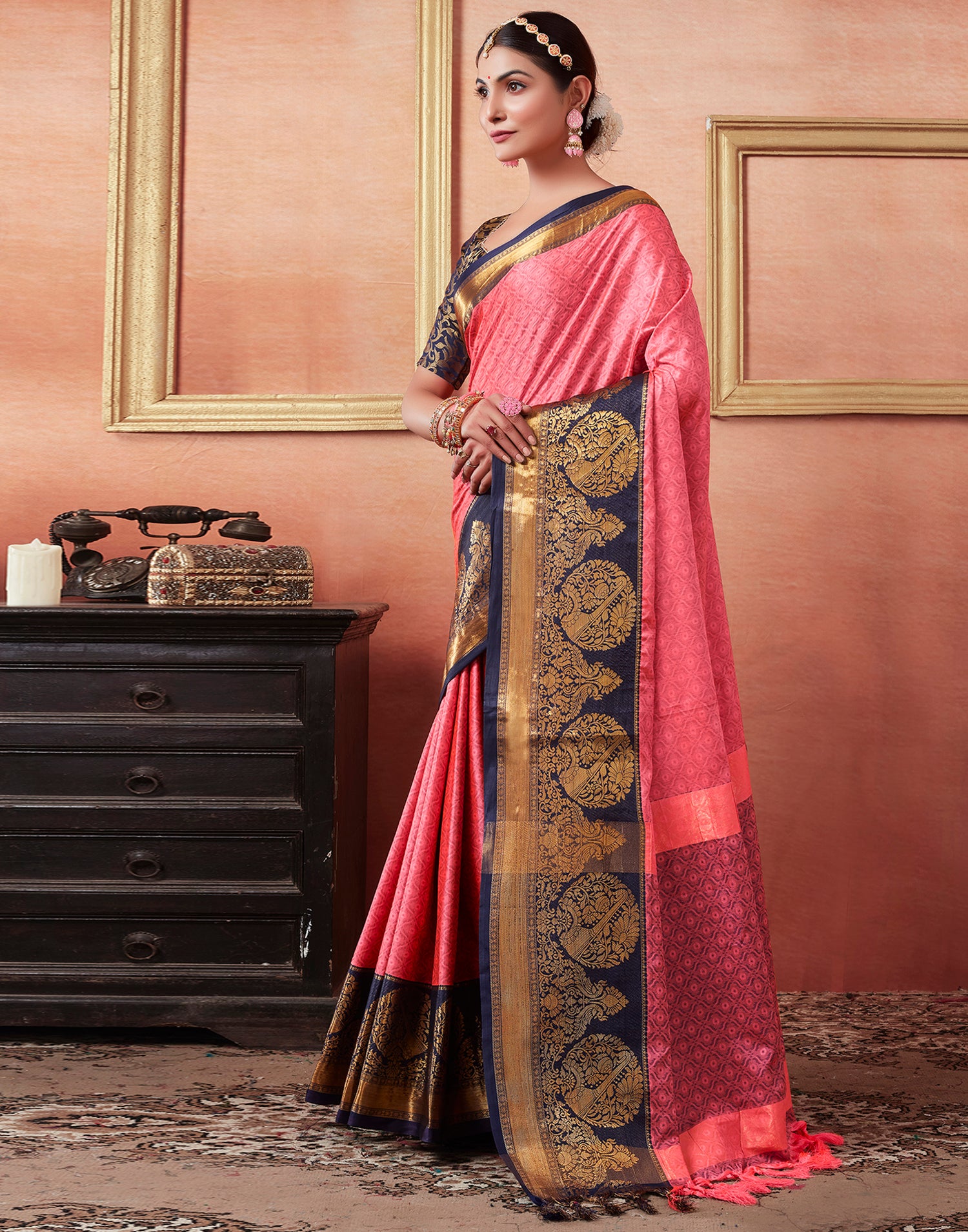 Pink Kanjivaram Silk Saree