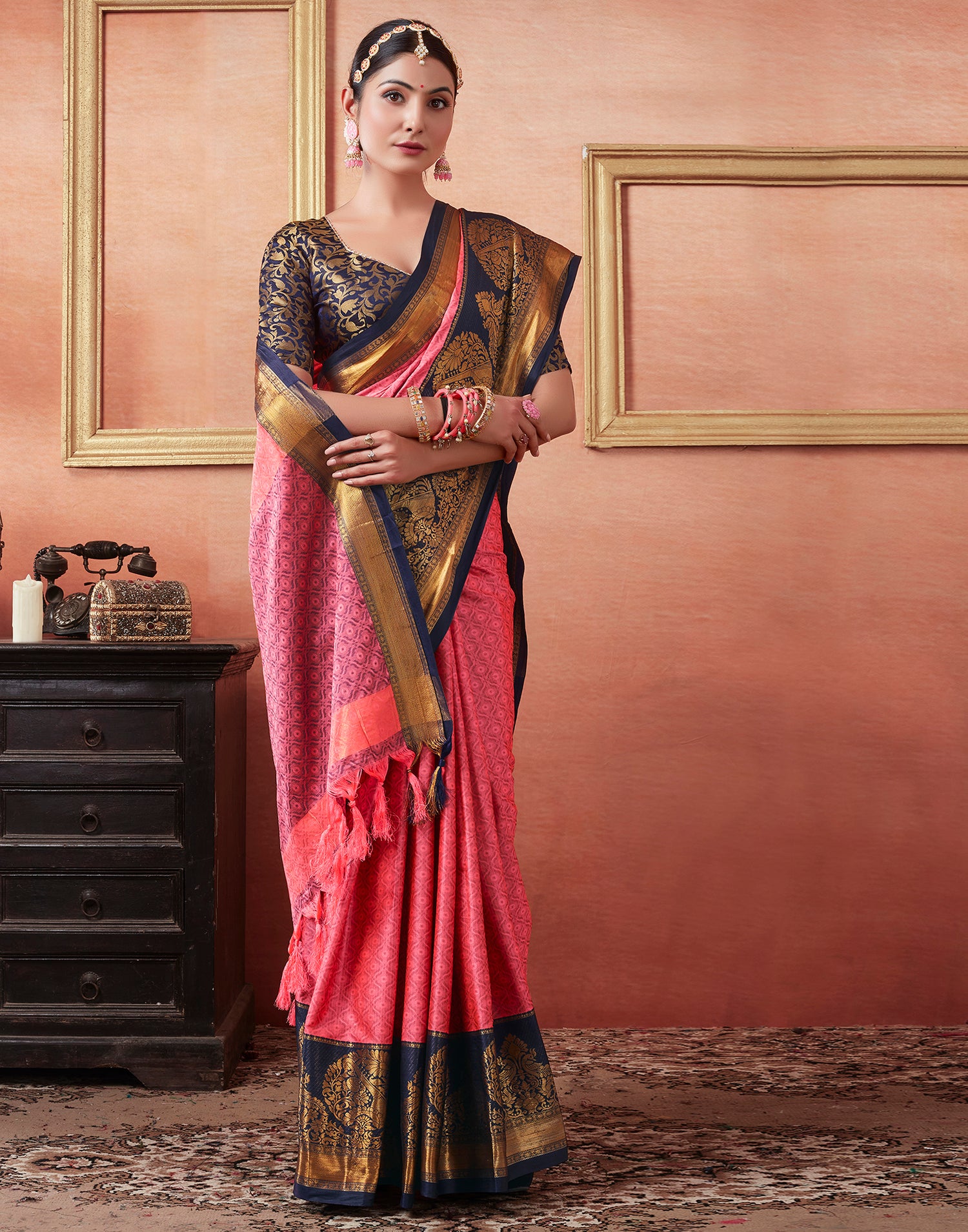 Pink Kanjivaram Silk Saree