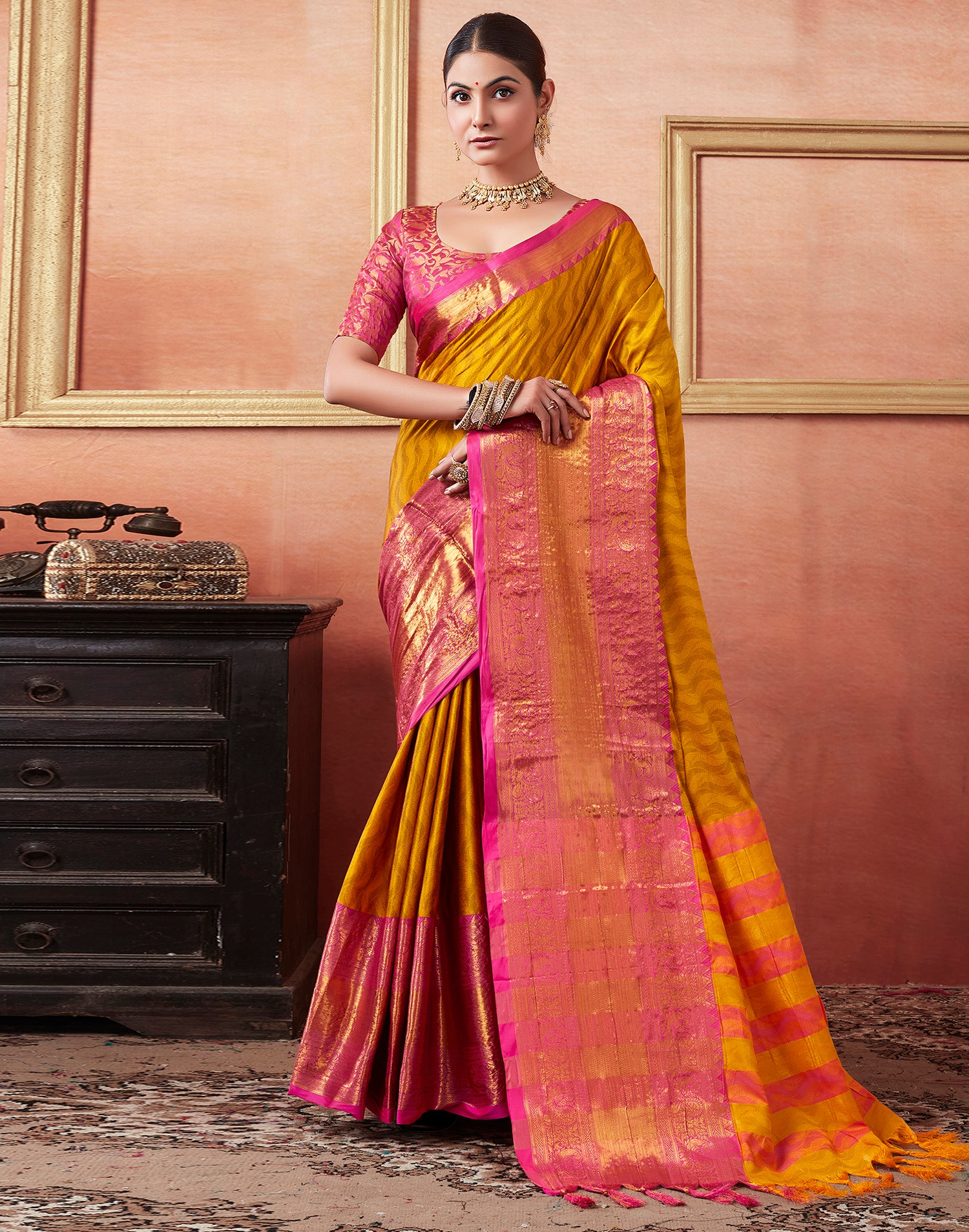 Orange Kanjivaram Silk Saree